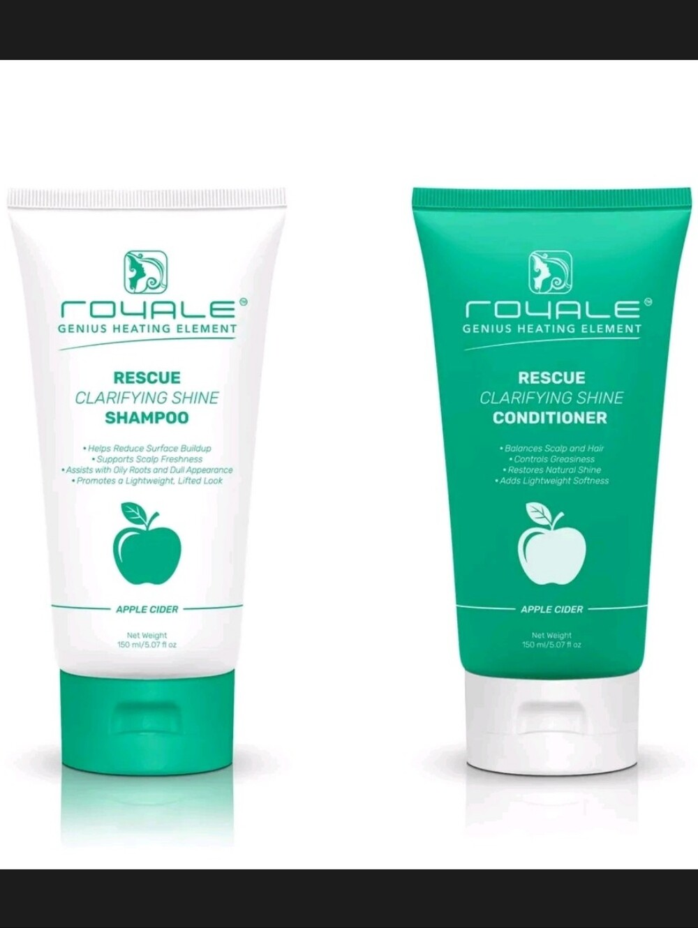 Royale-Rescue Clarifying Shine Shampoo & Conditioner Set - Green (Apple Cider)